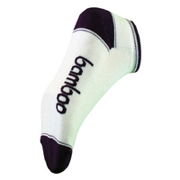 Bamboo Textiles Sports Ped Socks - White/Black