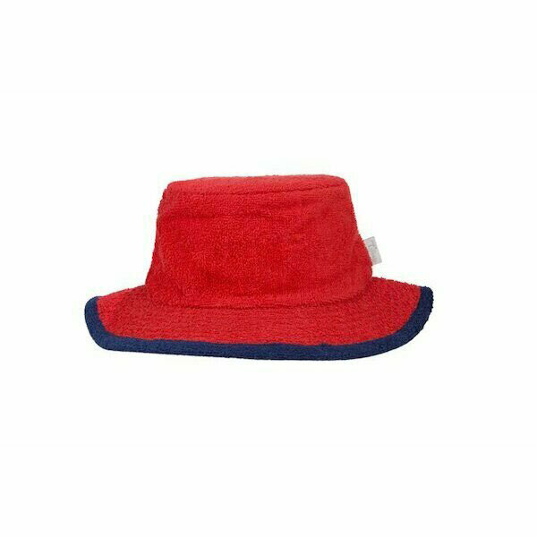 Terry Towelling Hat-The Narrow Brim Towelling Hat-Red & Navy