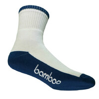 Bamboo Textiles Sports Crew Socks White/Blue
