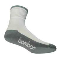 Bamboo Textiles Sports Crew Socks White/Grey