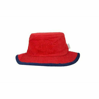 The Terry Australia Narrow Brim Terry Towelling Hat - Red & Navy
