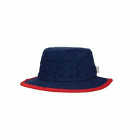 The Terry Australia Narrow Brim Terry Towelling Hat - Navy/Red