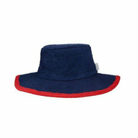 The Terry Australia Wide Brim Terry Towelling Hat - Navy/Red