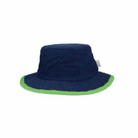 The Terry Australia Narrow Brim Terry Towelling Hat - Navy & Green 