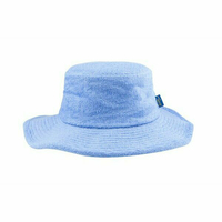 The Terry Australia Wide Brim Terry Towelling Hat Sky Blue