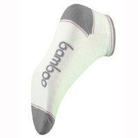 Bamboo Textiles Sports Ped Socks - White/Grey