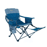 Oztrail Monarch Arm Chair with Footrest -Blue