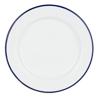 Falcon Enamel 26cm Dinner Plate - White and Blue Rim