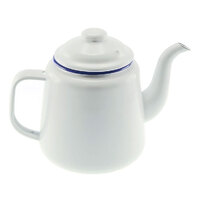 Falcon Enamel 1.5L - Teapot White with Blue Rim