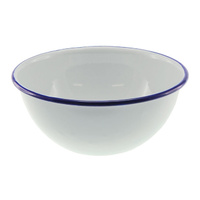 Falcon Enamel 16cm Cereal Bowl - White with Blue Rim