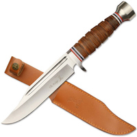 Elk Ridge Stacked Leather Bowie Knife