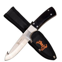 Elk Ridge Black Pakkawood Gut Hook Skinner Knife