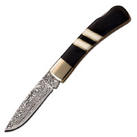 Elk Ridge Damascus Black & White Pocket Knife