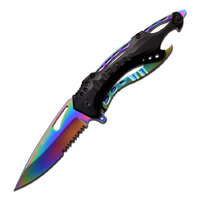 MTech Rainbow Half Serrated Pocket Knife