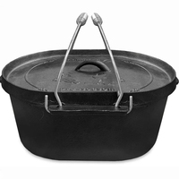 Campfire Pioneer Cast Iron 10QT Oval Camp Oven