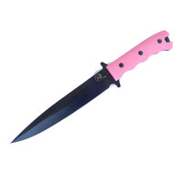 Tassie Tiger Knives Pig Sticker Pink Handle Black Blade